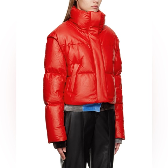 🔥🔥🔥SOLD! MACKAGE   BAILEY-DL RED LEATHER  DOWN FILLED PUFFER/BOMBER SIZE L🔥🔥🔥 - Picture 7 of 12